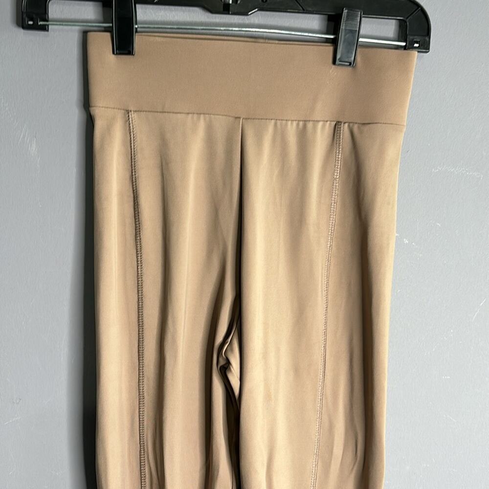 Zara Tan High Waist Leggings Zipper Detail Small - Picture 2 of 9